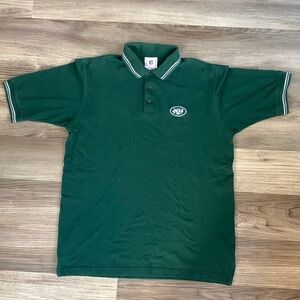 Vintage Logo NY Jets New York National Football League Polo Shirt L Large NFL